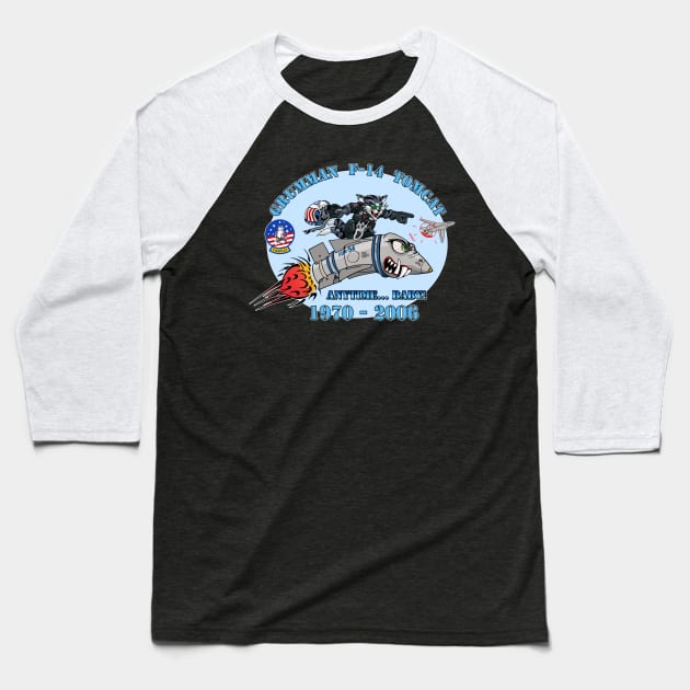 Tomcat Nose Art Baseball T-Shirt by MBK